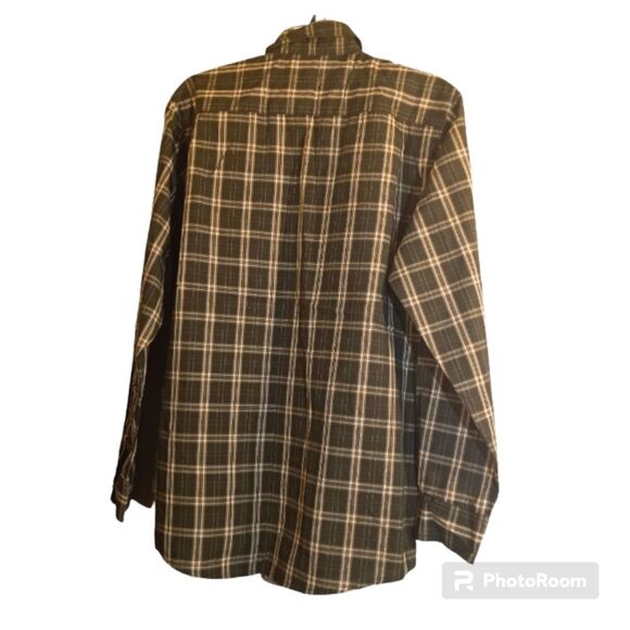 Wrangler Premium Quality Wrinkle Resistant Long Sleeve Green Plaid Butto… - Picture 2 of 3